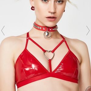 HOT LOVE BITE VINYL BRA